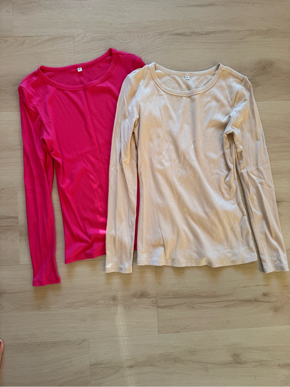 Ribbed Long Sleeve Tops sz S